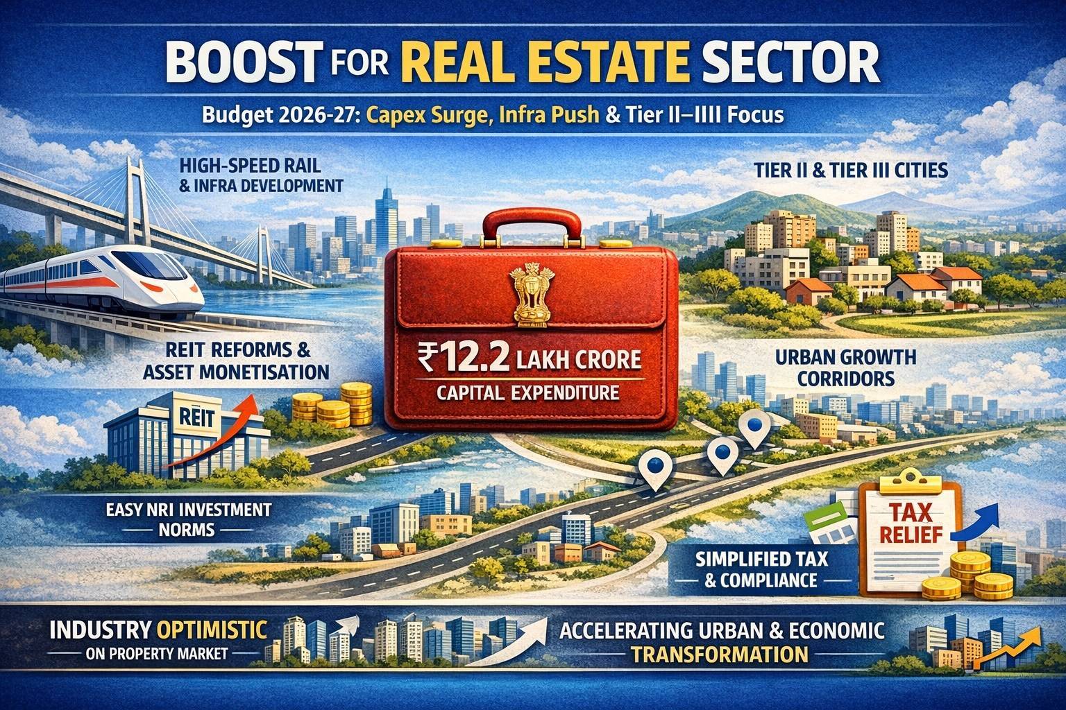 Capex, Infra Push, REIT Reforms and Tier II–III Focus in Budget 2026-27 Lift Real Estate Sentiment: Industry
