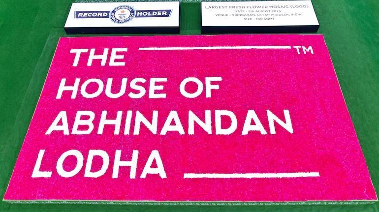 House of Abhinandan Lodha Sets Guinness World Record for Largest Floral Mosaic Logo in Vrindavan