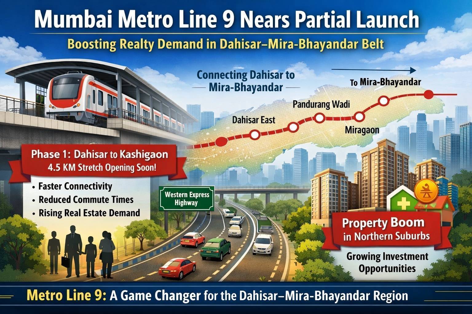 Mumbai Metro Line 9 Nears Partial Launch, Boosting Realty Demand in Dahisar–Mira-Bhayandar Belt